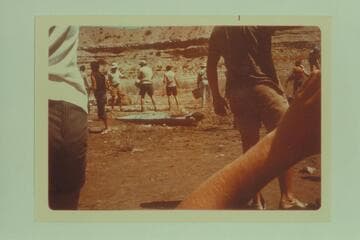 Kayak found by Scott. Pierce Ferry, Lake Mead. History Workshop Grand Canyon Expeditions, Inc