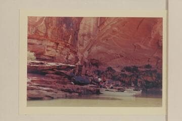 The Nevills punts pulled into the lagoon at the mouth of Forbidding Canyon