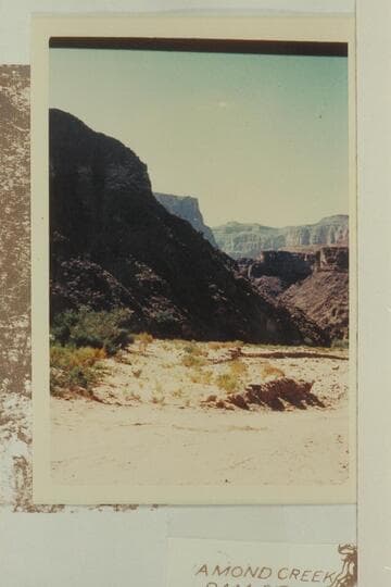 Background for photo of hotel at Diamond Creek identified by Ken Sleight.  The camera would need to move southeast for the exact location