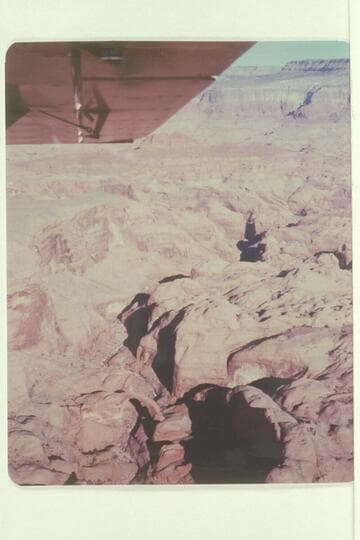 Rainbow  Bridge from the air.  No Name Mountain or Fifty Mile Mountain is upper right