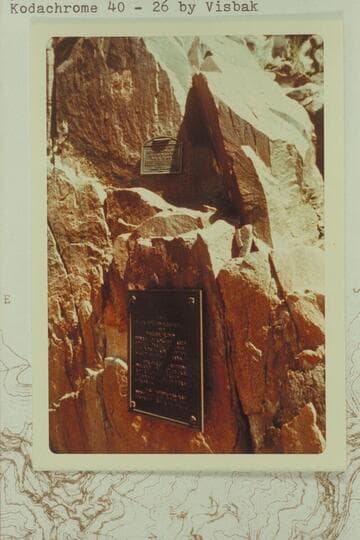 The 1934 and the 1939 plaques at Separation Canyon
