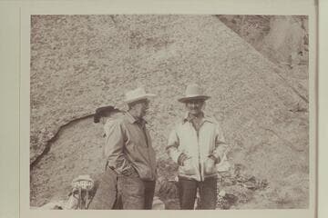 Archeyes Masland and Buck Whitehat in camp.  Middle fork of 73.6