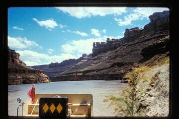 The "Bert Loper" moored above lower unit rapid