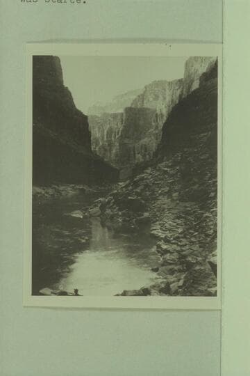 Near Kanab Creek.  Identification by Emery Kolb.  Copy of print from Ellsworth Kolb collection.  The Kolb brothers and Lauzon camped about 3 miles above Kanab Creek 1911, Dec. 28, and moved next day to about 3 miles below Kanab Creek