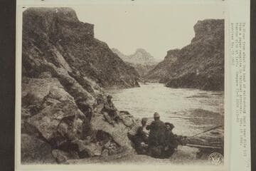 Up river from about the head of Waltenberg Rapid near Mile 112. Stanton sits at left