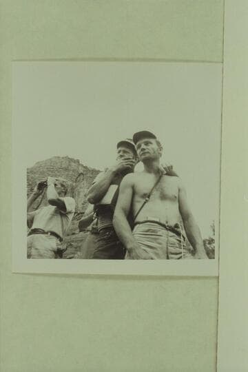 Larry Sanderson and Roy Klinger appear to be impressed by a rapid--probably Vulcan Rapid