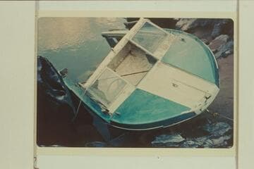 Hull without transom. Salvage at head of Gneiss Canyon Rapid
