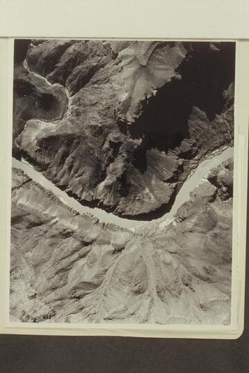 Bass Canyon and Bass Rapid at left. Mouth of Shinumo Creek and Shinumo Rapid at right. Mile 107.8 to 108.7