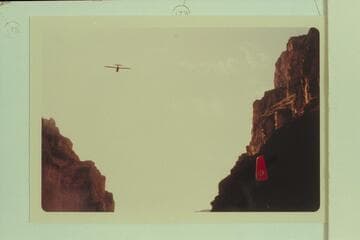 Air drop to Colin Fletcher at his camp at Mile 174 left bank