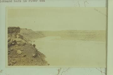 Down the Little Colorado from Cameron, Richardson's Trading Post. Quicksand bars in river bed