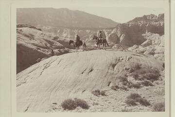 Approach to head of Lehi Canyon.  Navajo Mountain at top.  6069 upper right