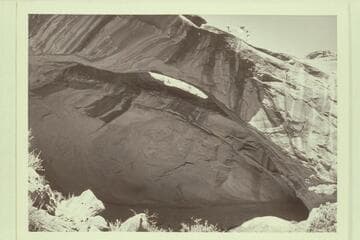 Natural bridge in easterly fork of Little Finger Canyon. Masland has suggested the name, "Whitehat Bridge."