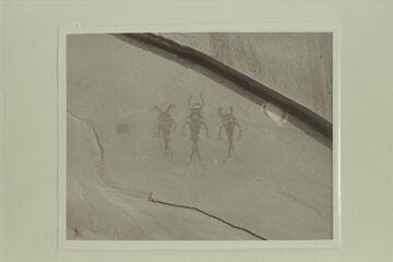 Pictographs below the mouth of the Escalante River. Right bank of the Colorado River in Glen Canyon