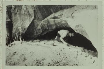 Cave which was used by the Wild Bunch as a hideout.  Upper end of Roost Canyon