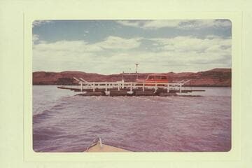 Hite Ferry carrying Wes Lee's Willys station wagon