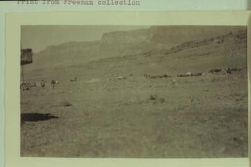 Camping at the Navajo Bridge dedication.  Print from Freeman collection