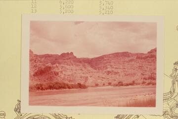 Up from approximately Mile 206.3 to the side canyon at Mile 206.85 and the gypsum plug