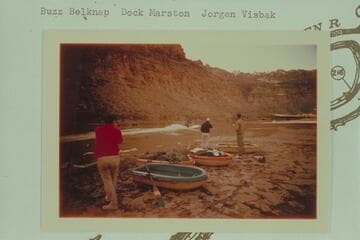 Tex's jst boats depart after leaving the Yak party on the beach at Mile 212 1/2. Buzz Belknap, Dock Marston, Jorgen Visbak