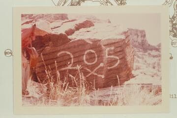 Inscription at left bank painted by Bill Davis