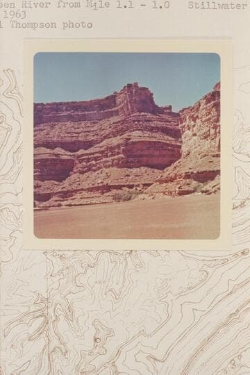 Down Green River from Mile 1.1-1.0.  Stillwater Canyon. [on reverse:  Stillwater Canyon; Mile 1 to 1.1.  Downstream.  Just below McCormick photo #4]