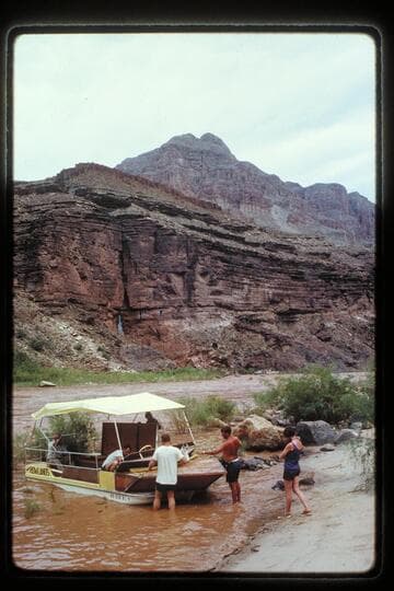 Deck-boat opposite Deer Creek