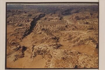 Graben southeast of the Junction.  The long narrow graben at left is Cyclone Canyon.  At upper right is Red Lake or Butler Canyon showing a wide wash which turns into the narrower canyon to the right