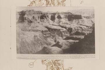 Up Grand Canyon from below Havasupai Point and at the level above The Esplanade