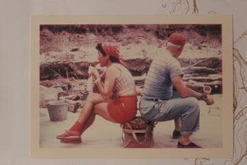 Kandy and Russ Anspach.  Camp 12 at Mile 44 1/2 in Desolation Canyon