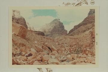 Rock slide in side canyon--Mile 184.1