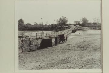 Pontoon bridge below Line
