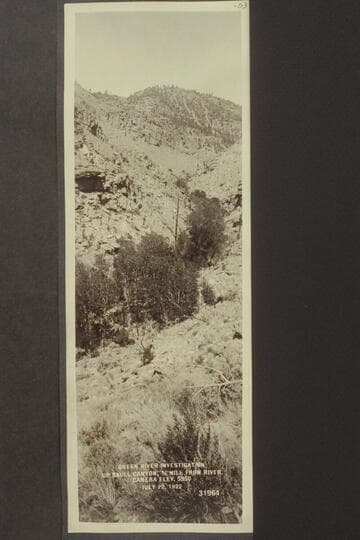 Green River Investigation:  Up Skull Canyon, 1/2 mile from river.  Camera elev. 5950