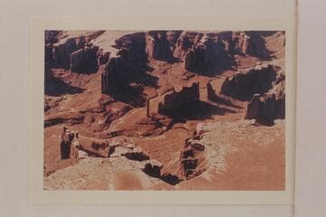South into Monument Canyon. Reilly used the caption, "Standing Rock Basin." Reilly letter of 1959, Apr. 06 states: Standing Rock Basin is just east of Junction Butte and is called out on Upheaval Dome Quad-----"