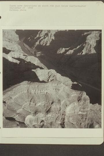 Guano cave operations on south rim just below Quartermaster