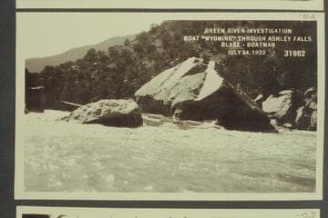 Green River Investigation: Boat "Wyoming" Through Ashley Falls. Blake--Boatman