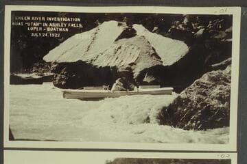 Green River Investigation: Boat "Utah" in Ashley Falls. Loper--Boatman