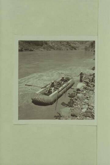 14. Running Lava Falls. Lining Pontoon No. 1. Boat: Bruce and Clarke. Shore: Dick and Jack