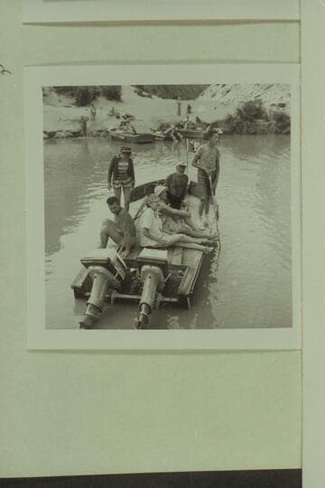 The "Para Dox" being poled across the inlet at Separation Canyon.  Debbie Marston; Dock Marston; Laura Bell; Buzz Belknap; Doc Hill