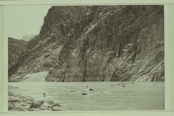 Two of the sadirons dropping into the head of Lake Mead. The "Mexican Hat II" and the "Joan" with Hugh Cutler and Del Reed at the oars