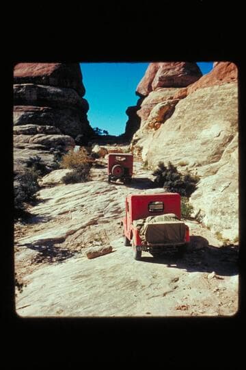 Jeeps going up Elephant Hill