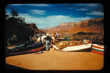 Preparing boats; Lee's Ferry