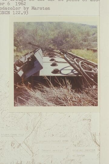 Parts of dredge on the bar at point of assembly
