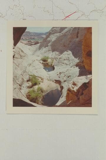 Down under bridge in tributary of Hall Creek near Baker Ranch. Swimming in the plunge pool