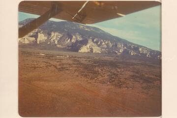 Navajo Mountain from the South. The air strip for Rainbow Lodge is below