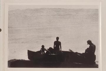 Sarah Fraser about to swim across the river at the Crossing of the Fathers