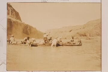 Pushing off a sand bar above Wa-weap. The LaRue junket from Hall Creek to Lees Ferry