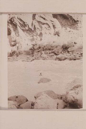 Garth Marston operates from the river during portage of the Nevills boats. Lava Falls