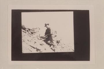 Sampling strata above Lees Ferry camp. Ernest Wander, the Assayer