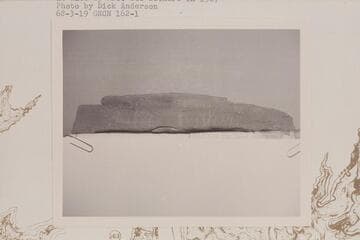 "Julie Julian" inscription on rock slab found at the Fort at Hite by Mrs. Bob Dechert in 1967