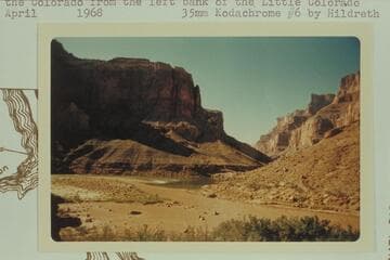 Muddy flood of the Little Colorado running into clear water of the Colorado from the left bank of the Little Colorado