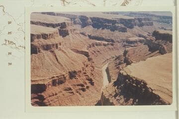 Downriver to 29 Mile Canyon at upper right coming in from extreme upper left. The side canyon entering from left just below center is at Mile 28.3 and appears in Reilly Kodachrome #14 of 1957, May 04
